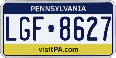 PA license plate LGF8627