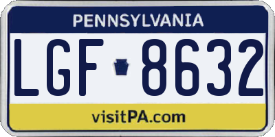 PA license plate LGF8632