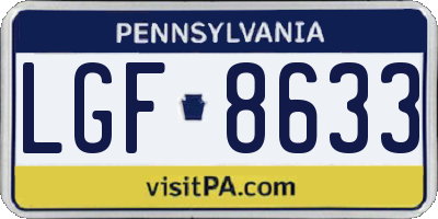PA license plate LGF8633