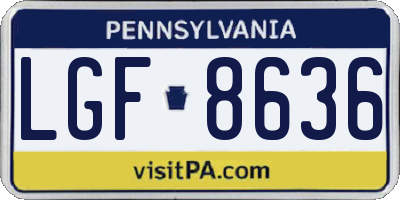 PA license plate LGF8636