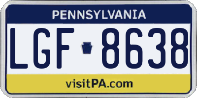 PA license plate LGF8638