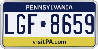 PA license plate LGF8659