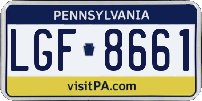 PA license plate LGF8661