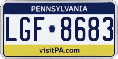 PA license plate LGF8683