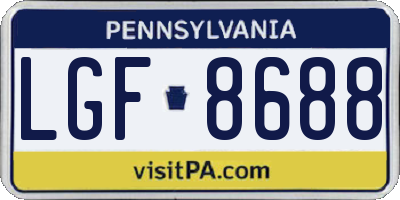 PA license plate LGF8688