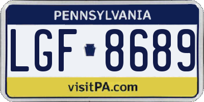 PA license plate LGF8689