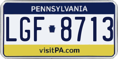PA license plate LGF8713