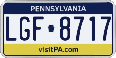 PA license plate LGF8717