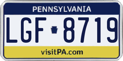 PA license plate LGF8719