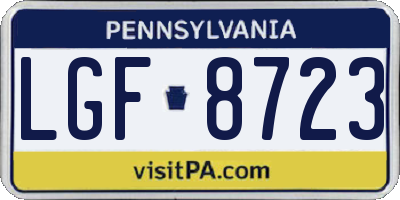 PA license plate LGF8723