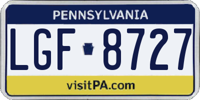 PA license plate LGF8727