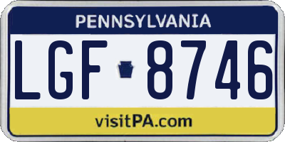 PA license plate LGF8746