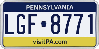 PA license plate LGF8771