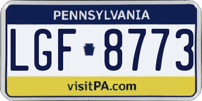 PA license plate LGF8773