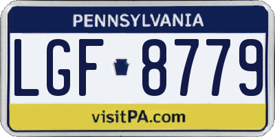 PA license plate LGF8779