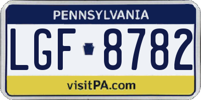 PA license plate LGF8782