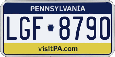 PA license plate LGF8790