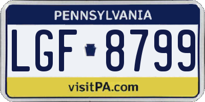 PA license plate LGF8799