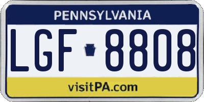 PA license plate LGF8808