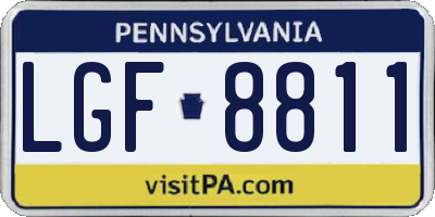 PA license plate LGF8811
