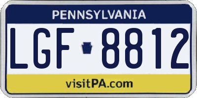 PA license plate LGF8812