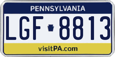 PA license plate LGF8813