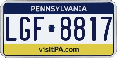 PA license plate LGF8817