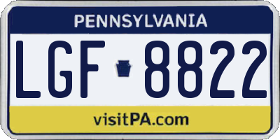 PA license plate LGF8822