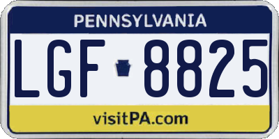 PA license plate LGF8825