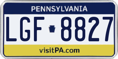 PA license plate LGF8827