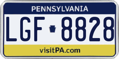 PA license plate LGF8828