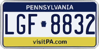 PA license plate LGF8832