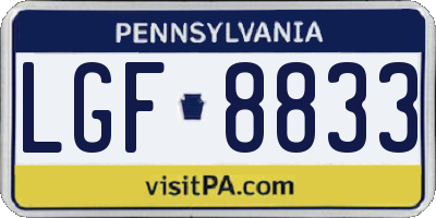 PA license plate LGF8833