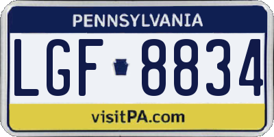 PA license plate LGF8834