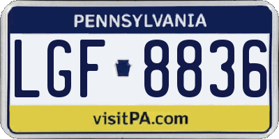 PA license plate LGF8836
