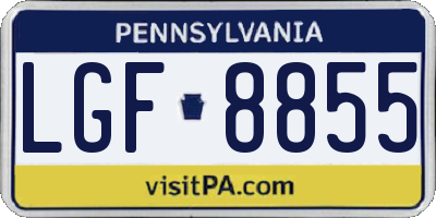 PA license plate LGF8855