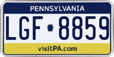 PA license plate LGF8859