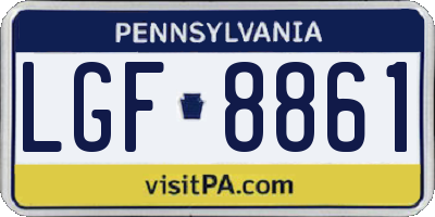 PA license plate LGF8861