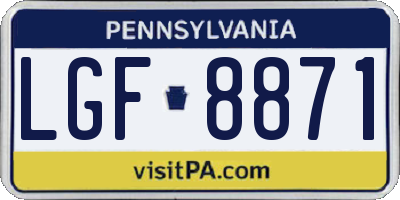 PA license plate LGF8871
