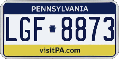 PA license plate LGF8873