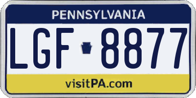 PA license plate LGF8877