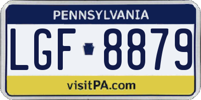 PA license plate LGF8879