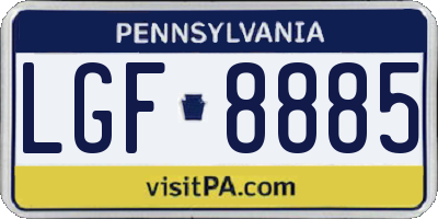 PA license plate LGF8885