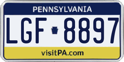 PA license plate LGF8897
