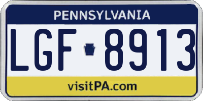 PA license plate LGF8913
