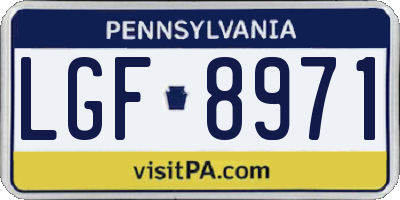 PA license plate LGF8971