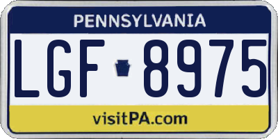 PA license plate LGF8975
