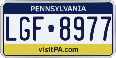 PA license plate LGF8977