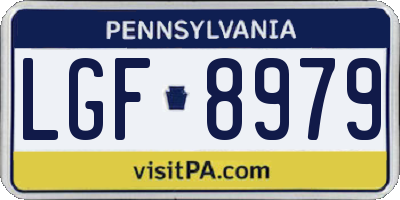 PA license plate LGF8979