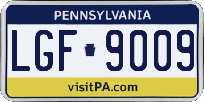 PA license plate LGF9009